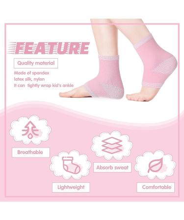 Tarpop Kids Ankle Compression Sleeves - 3 Pair Set, Pink, Medium Size - Ankle Brace & Arch Support for Girls in Sports, Running, Dance, Fitness & Gymnastics - Buy Online on GoSupps.com