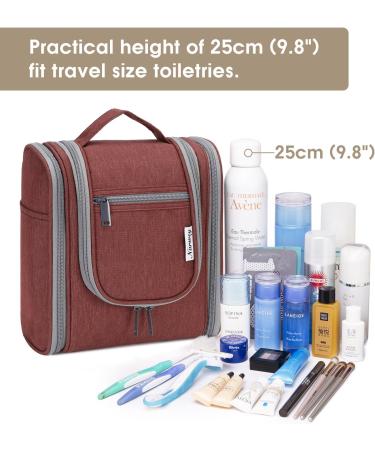 Travel Hanging Toiletry Wash Bag Makeup Cosmetic Organizer - Jujube Red Medium Size for Women - Buy Online on GoSupps.com