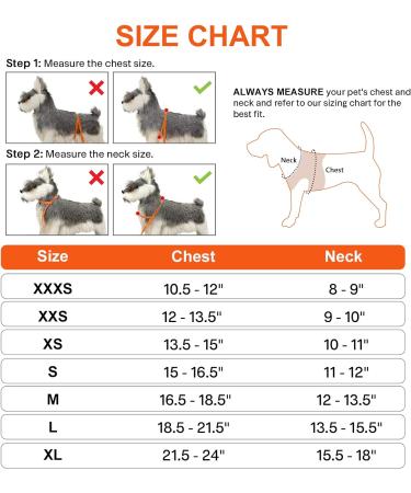 Joyal Reflective Dog Harness - Soft Padded Breathable Mesh for XS Puppies & Small Dogs (34-38cm Orange) - Buy Online on GoSupps.com