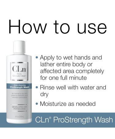 CLn ProStrength Wash - PH-Balanced and Formulated for Daily Use with Salicylic Acid to Cleanse and Exfoliate Normal to Oily Skin for Men and Women with Body Odor 8 fl oz. 8 Fl Oz (Pack of 1) - Buy Online on GoSupps.com