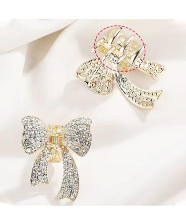 4 Pcs Bow Diamond Pearl Hair Clips for Women Girls - Non Slip Strong Hold Hair Jaw Clips - Ideal Headwear Gift - Buy Online on GoSupps.com