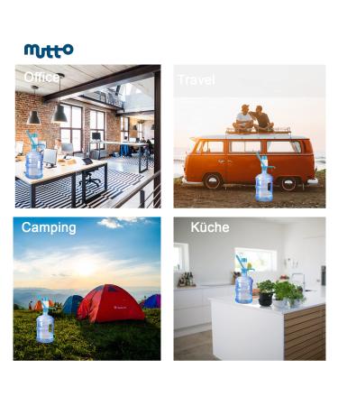 Mutto Premium Organic Spring Water Gallon - 19L Freshly Filled with Manual Hand Pump - Soft 1 Piece (Pack of 1) for International Shipping - Buy Online on GoSupps.com