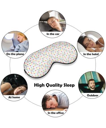 Colorful Dog Bone & Polka Dot Sleep Mask for Women - Adjustable Eye Shades with Elastic Strap - Buy Online on GoSupps.com