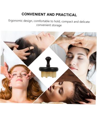 Beavorty 3 STK Massage Gua Sha Brush Set - Handheld Sandalwood Massage Comb for Back Care - Purple & Black 6x6cm - Buy Online on GoSupps.com