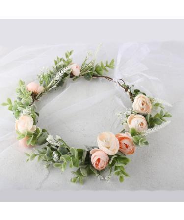 amangul Flower Headbands Women Bride Flower Crown For Wedding Party Supply Floral Garlands Crown Hair Wreath Floral Headbands(Purple) - Buy Online on GoSupps.com