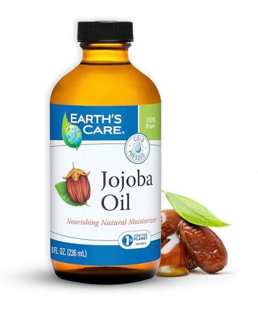 Earth s Care 100% Pure Jojoba Oil - Cold Pressed Natural Moisturizer for Hair Skin & Nails - 8 FL OZ | Shop Internationally - Buy Online on GoSupps.com