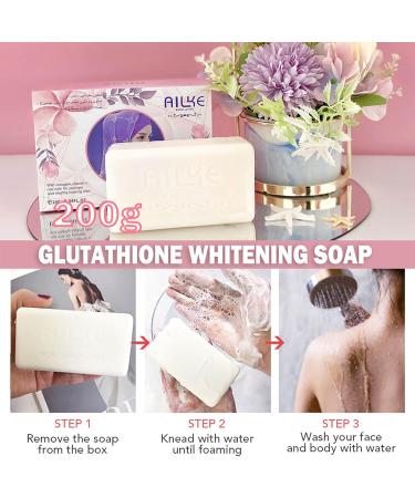 Skin Glowing and Lighting Handmade Scrub Soap Powerful Cleaning For Face and Body Wash With Kojic Acid &Glutathione Brightening Even Skin Tone Women Skin Care Gift 200g - Buy Online on GoSupps.com