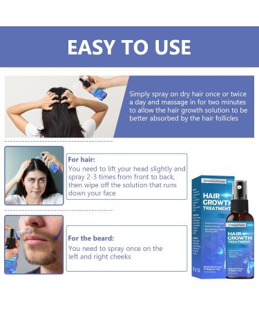 Hair Growth Spray Thicker and Longer Hair Regrowth Serum 2- Month Supply Suitable for Men and Women 60mL - Buy Online on GoSupps.com