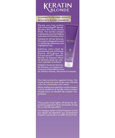 Schwarzkopf Keratin Blonde Anti Brass Purple Mask - Strengthens Hair Neutralizes Brassiness 1 Application Hair Dye Treatment - Buy Online on GoSupps.com