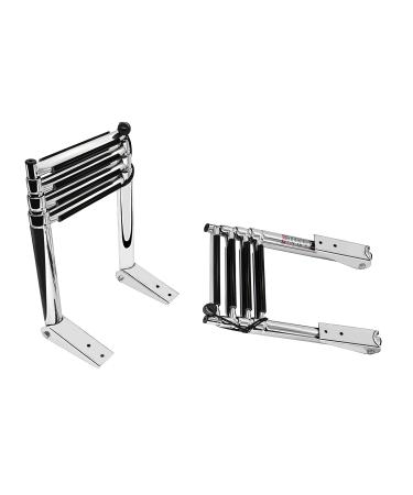 4 Step Telescoping Folding Pontoon Boat Dock Ladder, Stainless Steel Swim Step Ladder for Boat Yacht Dock