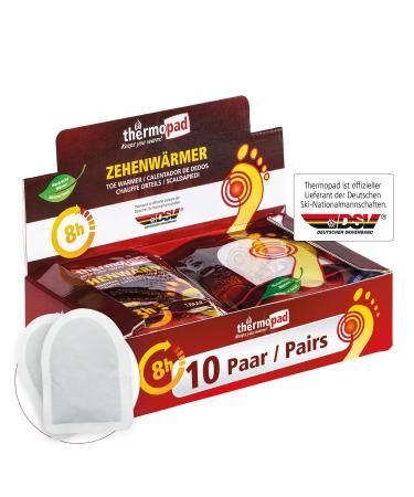 Thermopad toe warmer-The original: 10 pairs of heat pads for 8 hours of heat I immediately ready to use foot warmer I Extra warm foot warmer-ideal for outdoor activities & ski shoes I foot heat cushion - Buy Online on GoSupps.com
