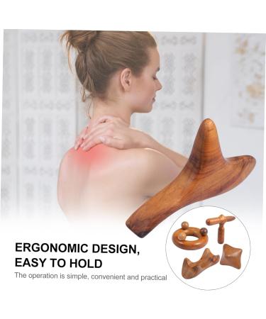 Beaupretty 5-St Massager Sandalwood Spa Tool - Gua Sha Wooden Hand Massage Device for Health & Relaxation - Buy Online on GoSupps.com