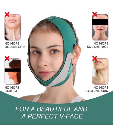 Reusable Double Chin Strap Tightening Tape - V Line Face Slimmer Shaper for Women and Men Comes with A Storage Bag(Green) - Buy Online on GoSupps.com