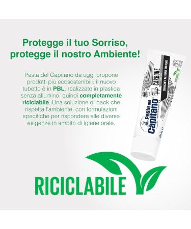 4x Pasta del Capitano Activated Charcoal Toothpaste 100ml - Natural Whitening + Free Beni Culinari Keychain - International Shipping Available - Buy Online on GoSupps.com