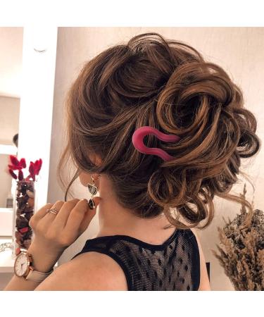 6Pcs Matte Plastic U Shaped Hair Fork French Hair Pins - Perfect Valentine's Day & Christmas Gift for Women - Buy Online on GoSupps.com