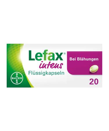 Lefax intensely liquid capsules for stronger flatulence and other gas-related symptoms such as pressure and fullness cramp-like abdominal pain easy to swallow 20 pieces 20 pieces (1 Pack)