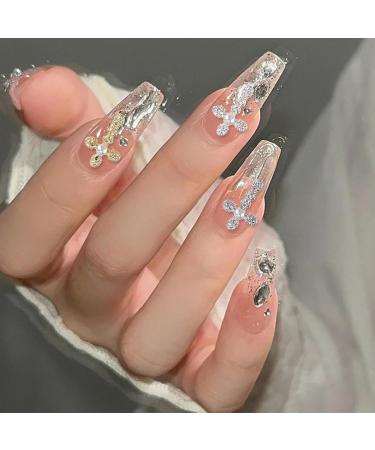NICENEEDED 30 PCS Retro Punk Cross Nail Art Charm 3d Pearl Alloy Nail Decoration for Women Luxury Metal Charms Accessory Supplies For Nail Diy Design And Jewelry Making - Buy Online on GoSupps.com