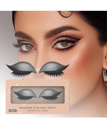 Lazy Eye Shadow Eyelash Patch Colorful Eyeshadow and Eyelash Sticker Reusable Glitter Eyeshadow Sticker with Eyelashes for Women Party Travel Evening Out Wedding Gray - Buy Online on GoSupps.com
