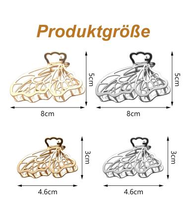 Vegcoo 4 Hair Clips - Medium Metal Clips in Gold & Silver for All Hair Types | Stylish Hair Accessories for Small & Large Styles - Buy Online on GoSupps.com