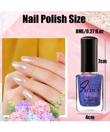 White Pearl Glitter Nail Polish - Chrome Nail Varnish Aurora White Nail Polish Gel Nail Pearlescent Shell Nail Polish Quick Dry No UV Needed(8ml) Pearl Shell - 02 - Buy Online on GoSupps.com