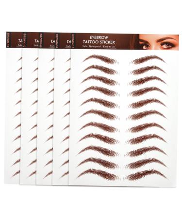 Beatifufu 5 Sheets Eyebrow Stickers Simulation Eyebrows Sticker Eyebrow Tattoos For Eyebrow Care Shaping