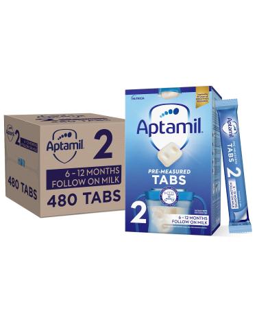 NUTRICIA LTD Aptamil 2 Follow On Baby Milk Formula PreMeasured Tabs 612 Months 120 Tabs Pack of 4 1 Tab 1 Scoop 24 g