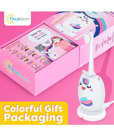 Kids Rechargeable U-Shaped Toothbrush (Pink Unicorn) | Ages 2+ | Automatic & Electric | Toddler & Children's Dental Care - Buy Online on GoSupps.com