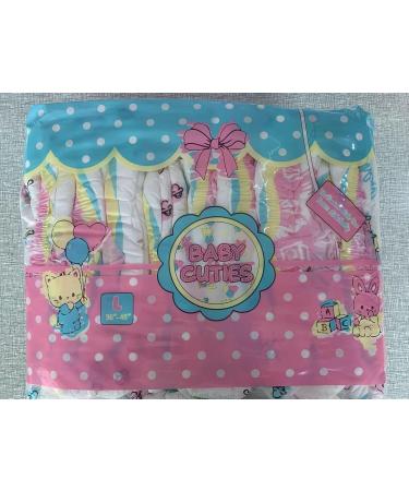LittleForBig Adult Brief Diapers - 10 Pack ABDL Printed Baby Cuties in Pink | International Shipping Available - Buy Online on GoSupps.com