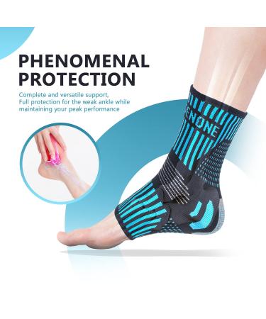 Professional Ankle Support Brace 2 Pack Breathable Plantar Fasciitis Socks Anti-Slip Ankle Compression Sleeve Socks for Joint Pain Ligament Damage Sprained Ankle Achilles Tendonitis Sports XL Blue(Pair) - Buy Online on GoSupps.com