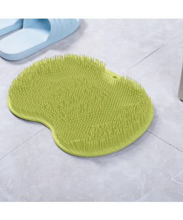Back/Feet Scrubber for Shower Silicone Shower Brush with Suction Cup for Cleaning & Exfoliating Skin Floating Body Long Bristles for Wet or Dry Brushing Cleans The Body Easily 30 25cm (Green)