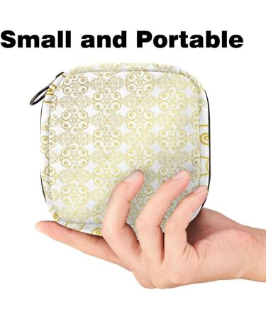 MUOOUM Abstract Golden Pattern Sanitary Napkin Storage Bag - Portable Period Pouch for Women, Teen Girls, Menstrual Cup, Nursing Pad - Multi-Colored 3 Pack - Buy Online on GoSupps.com