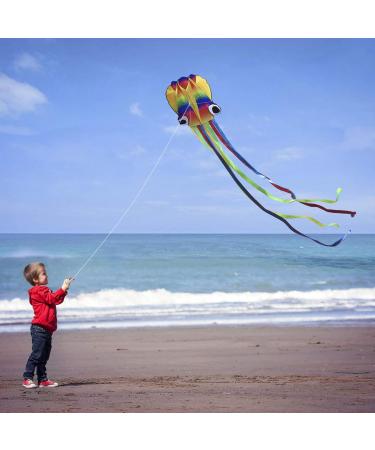 Great Octopus Dragon Flight - Large Rainbow Easy Flyer for Outdoor Games & Activities | Vibrant Colorful Flying Dragons - Buy Online on GoSupps.com