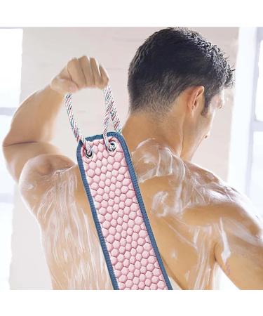 37 Exfoliating Back Scrubber with Handles - Body Exfoliator Bath Tool for Deep Scrubbing - Men & Women (Pink - Buy Online on GoSupps.com