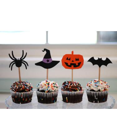 The Crafty Owl Fun Jack O' Lantern Spiders and Witch Hats Cupcake Toppers for Halloween. set of 12 - Buy Online on GoSupps.com