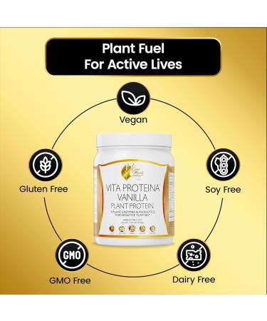 Coc March N.M.D Vita Protein Powder Vegan Vanilla Plant Protein, 20g Protein per Serving with Probiotics & Digestive Enzymes for Sensitive Tummies, Gluten Free, Organic, Dairy Free, Soy Free - 500g - Buy Online on GoSupps.com