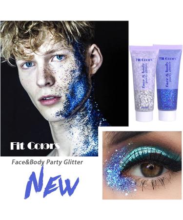 AKARY White Mermaid Scale Glitter Gel - Long-Lasting Holographic Chunky Glitter for Body, Hair, Face, Nails, Eyes - Fairy Costume Makeup for Women - Buy Online on GoSupps.com