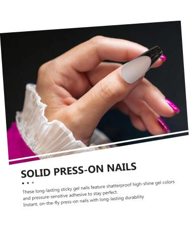 minkissy 1 Set French Coffin Nail Decorative False Nail French Nails Tips Diva Press False Nails Tips Fake French Nails Cute Fake Nails Fake Nail Ornaments Suite Tape Plastic - Buy Online on GoSupps.com