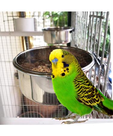 Stainless Steel Parrot Feeding Cups with Clamp Holder (3 Pcs) - Ideal for Macaw, African Gray, Parakeet, Canary, Cockatiel, Conure - Bird Cage Feeding Bowls by Hamiledyi - Buy Online on GoSupps.com