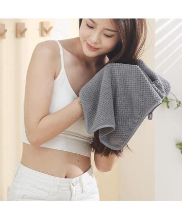 Soft Absorbent Hair Towel Wrap 3Pcs | Quick Dry Hair Turban with Cute Bear Button - 9.5x25 Inch - Buy Online on GoSupps.com