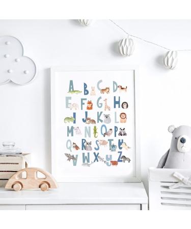 Scandi Animal Alphabet Children's Educational Print Boho Animal Alphabet Poster Peg Animal Alphabet Woodland SAFARI animal Alphabet (A3 Earth) A3 Earth - Buy Online on GoSupps.com