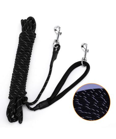 Pettom reflectively drag line for dogs 5m/10m/15m rope dog leash training line with hand loop & 2 carabin hooks long training lines for small medium -sized dogs S (5m) black - Buy Online on GoSupps.com