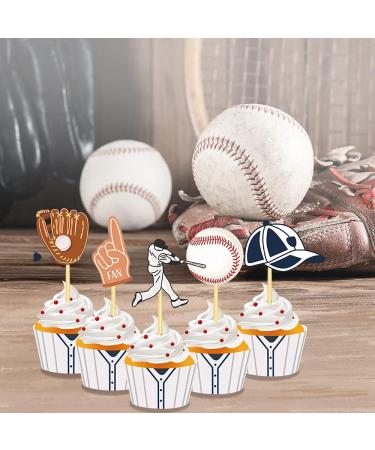Adirasenotek Baseball Cupcake Toppers and Baseball Themed Cupcake Wrappers Sport Party Supplies for Baseball Themed Party Birthday Party Baby Shower 20Set Cupcake Decorations - Buy Online on GoSupps.com