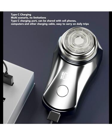 Electrical Beard Trimmer - Mini Smart Digital Display Rechargeable Wet & Dry Design | Perfect for Home & Travel - Silver with Cleaning Brush - Buy Online on GoSupps.com