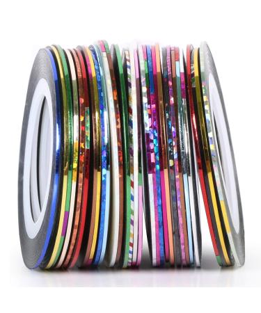 30 Colours Striping Tape for Nail Art - Assorted Colours - By Trixes
