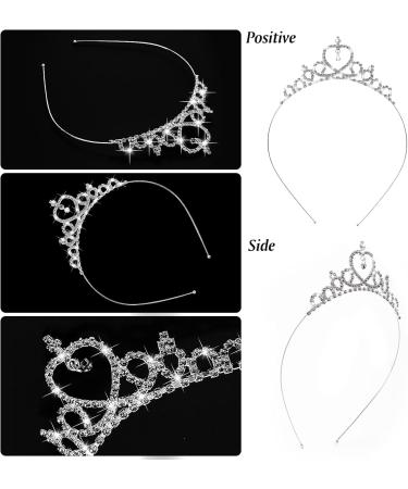 WLLHYF Silver Princess Crown Crystal Sash Tiara Rhinestone Headband Hair Accessories for Birthday Christmas Decoration Women Girls Bridal Wedding Hair Bands Jewellery Baroque - Buy Online on GoSupps.com