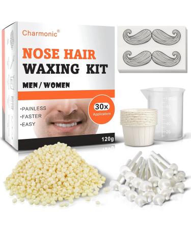 120g Wax Nose Wax Kit  Nose Hair Wax  Nose Wax with 30 Applicators  Quick and Painless Nose Hair Waxing Kit for Men and Women  Nose Hair Remover with Enough Accessories (15-20 Times Usage)
