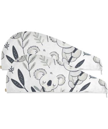 Koala Tree Hair Towel 2 Pack - Super Absorbent Quick Dry Hair Turbans for Women & Girls | Ultimate Hair Drying Solution - Buy Online on GoSupps.com