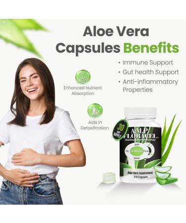 AMP FLORACEL Highly Concentrated organic Aloe Vera Capsules Promotes Digestive Balance & Gut Wellness with Aloe Mucilaginous Polysaccharides Lecithin & Aloe Barbadensis (30-Day Supply) Made in USA - Buy Online on GoSupps.com