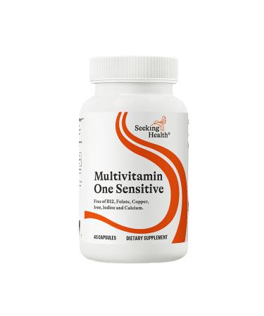 Seeking Health Multivitamin One Sensitive Daily Vitamin Without B12 Folate Copper Iron Iodine Calcium Choline and Lutein Antioxidant Support Vegetarian and Vegan (45 Capsules)