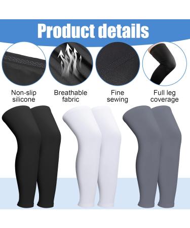 3 Pairs Leg Compression Sleeves - Full Length Anti-Slip UV Protection for Basketball Football & Running | Men's & Women's Sports Gear - Buy Online on GoSupps.com